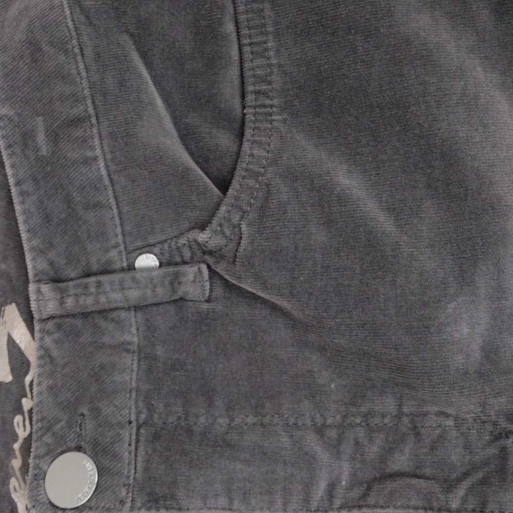 Seven7 Gray Velvet Five Pocket Zipper Front  Ultra High Rise Skinny Leg Pant - Picture 5 of 15